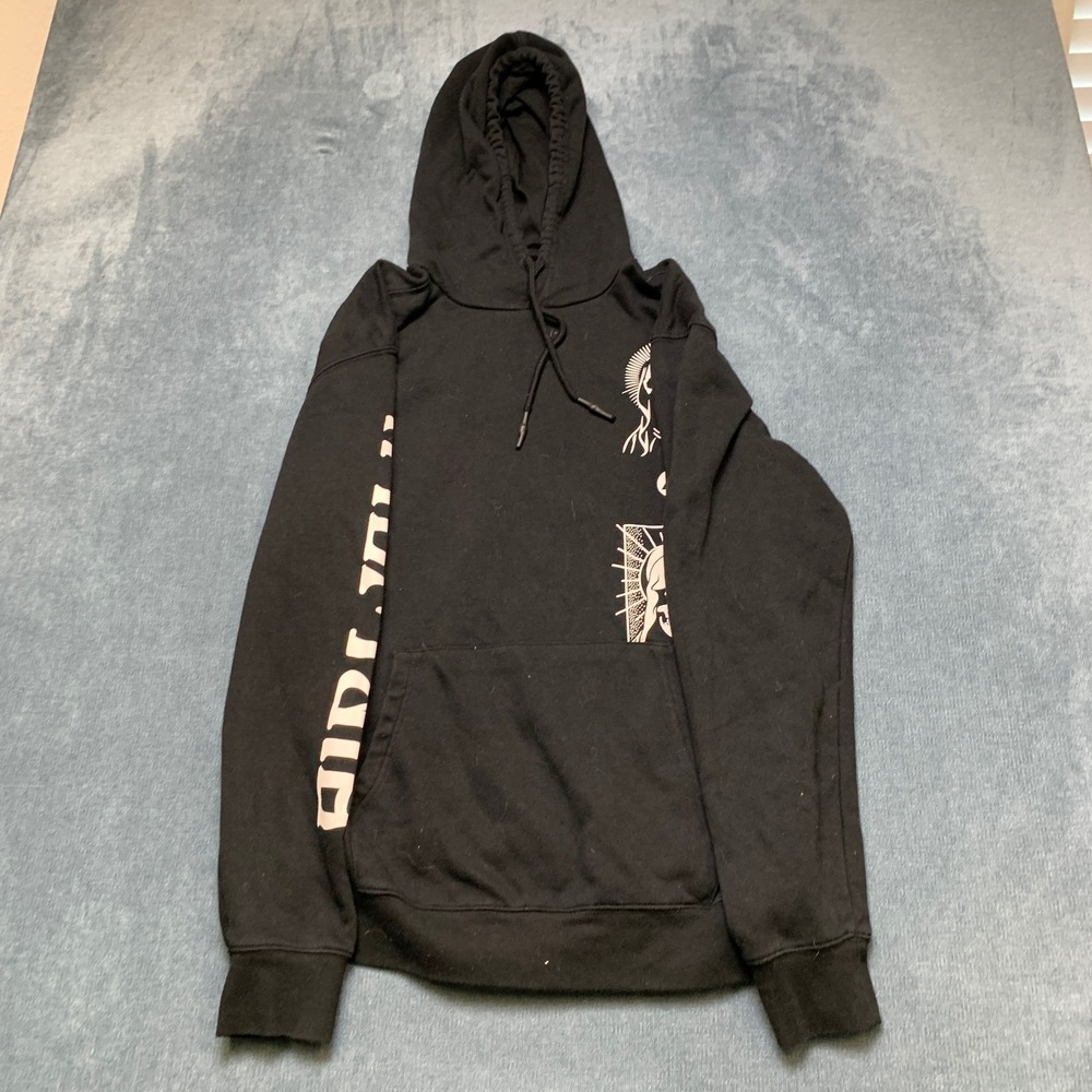Airwalk Hoodie Mens L Black Graphic Print Drawstring Kangaroo Pocket Pullover